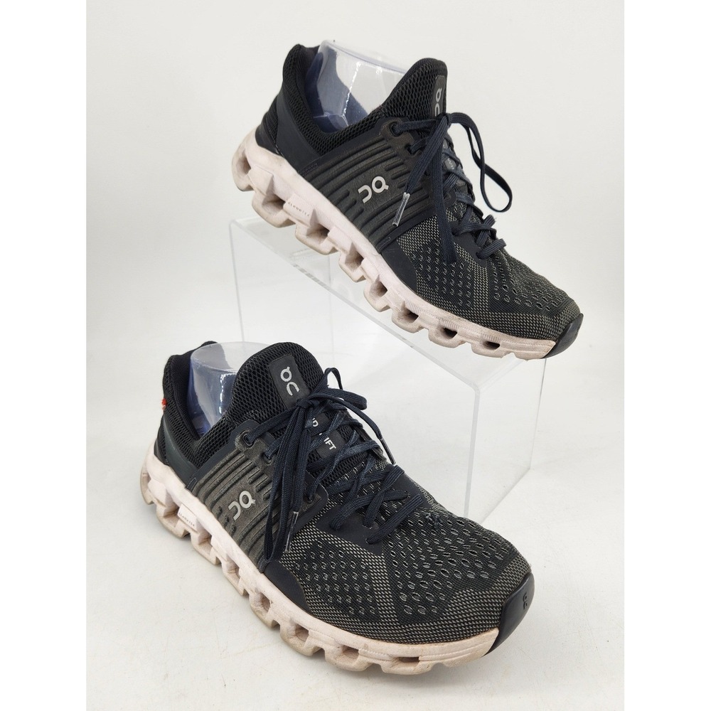 On Cloudswift Black Rock Running Shoes Women 8 Black Grey CloudTec Mesh Sneakers
